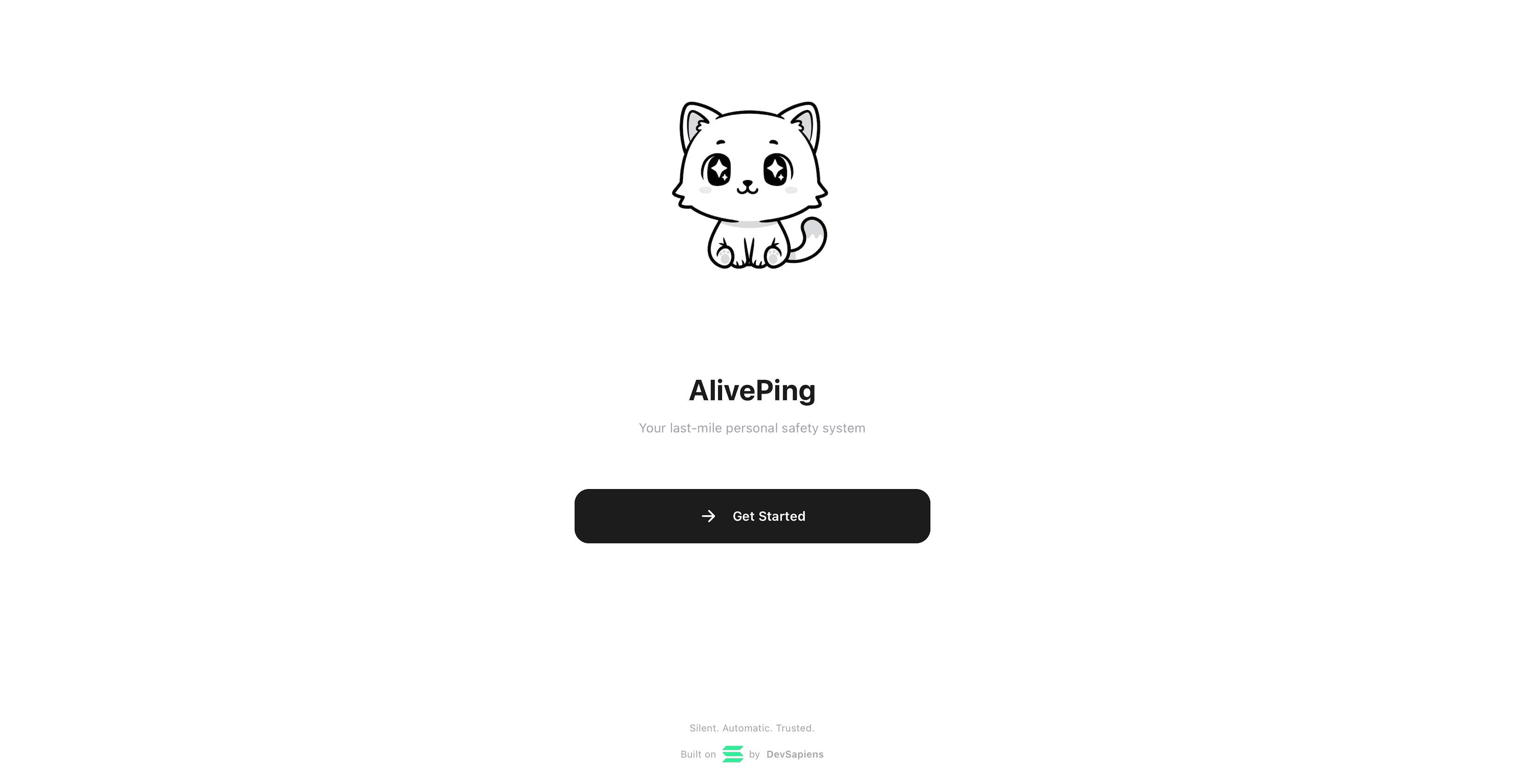 AlivePing - Personal safety system with automatic check-ins and panic button, providing immutable blockchain pro